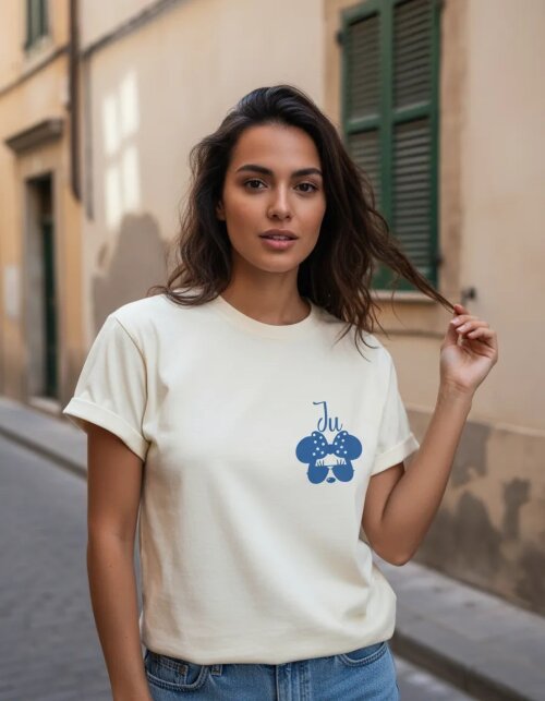 Kit Camiseta Disney Trip Avião Mickey Minnie com Nome Algodão