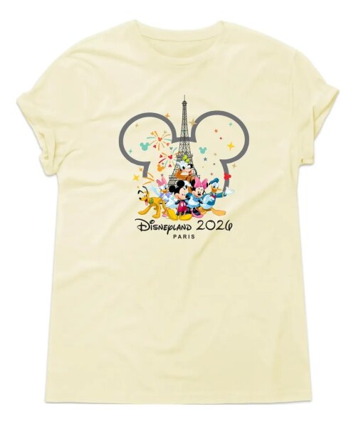 Kit Camiseta Disney Paris Torre Eiffel Mickey e Amigos Algodão