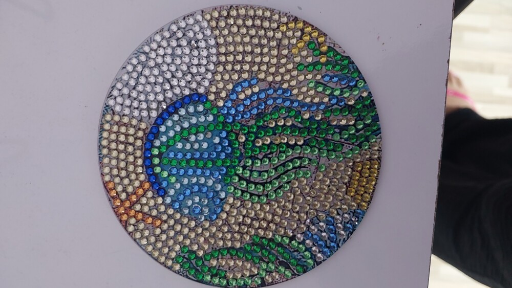 Porta copos - Pintura com cristais