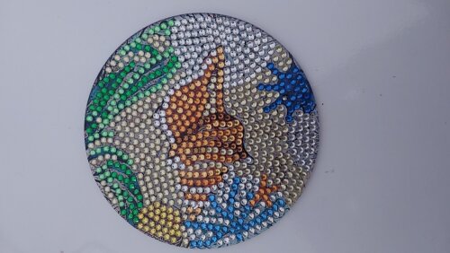 Porta copos - Pintura com cristais