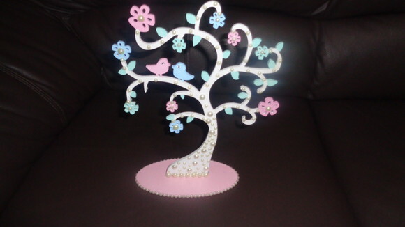 Arvore Flores e Pássaros Decorada