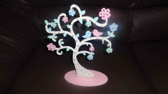 Arvore Flores e Pássaros Decorada