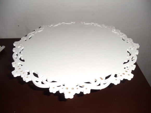 Bandeja Provençal com Pedestal Pintada-2
