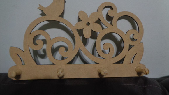 Cabideiro Passaro e Flor em mdf