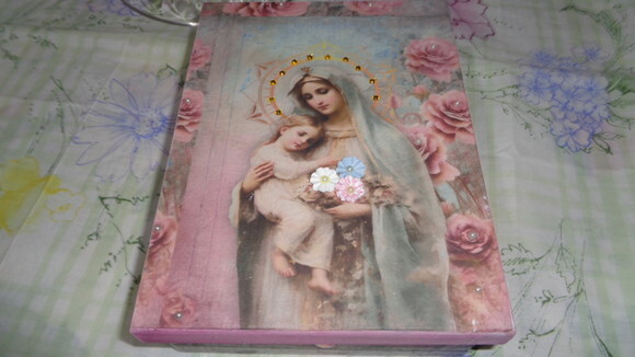 Caixa com Gravura da Virgem Maria-black Friday-39,00
