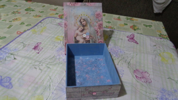 Caixa com Gravura da Virgem Maria-black Friday-39,00