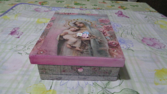 Caixa com Gravura da Virgem Maria-black Friday-39,00