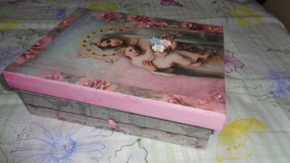 Caixa com Gravura da Virgem Maria-black Friday-39,00