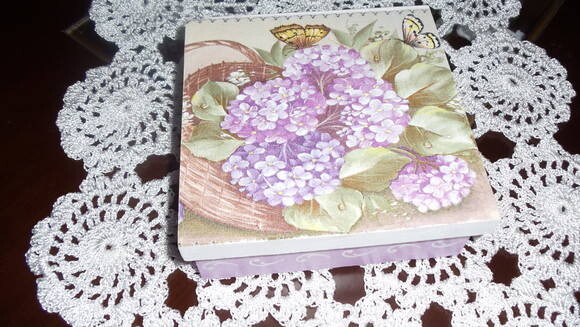 Caixa em mdf Cesta de Hortensias