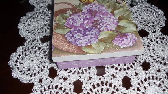Caixa em mdf Cesta de Hortensias