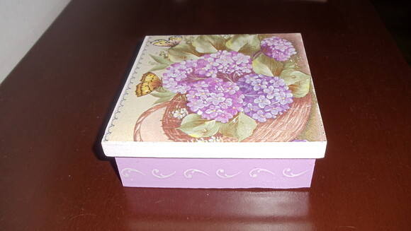 Caixa em mdf Cesta de Hortensias