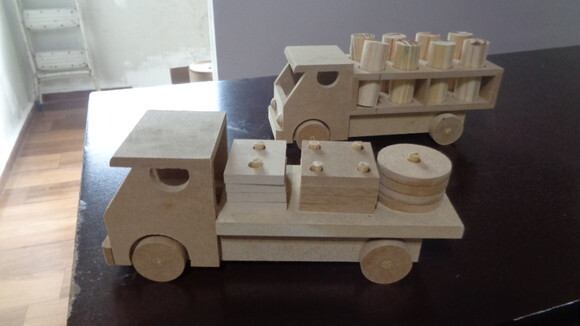 Caminhoes Educativos Infantis em MDF-Preço Unitário