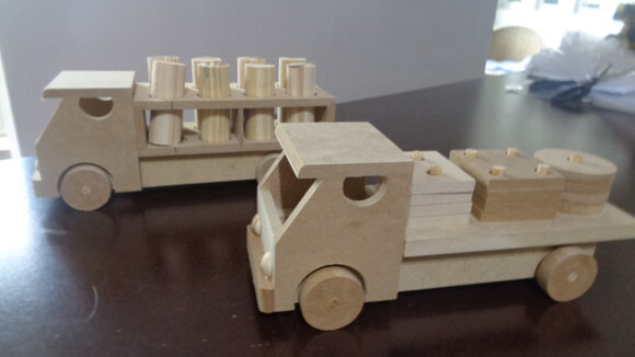 Caminhoes Educativos Infantis em MDF-Preço Unitário