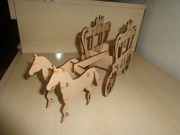 Carruagem com Cavalos a Laser