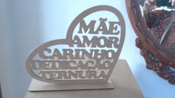 Coração MAE com Dizeres