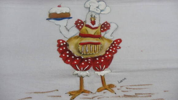 Galinha Cozinheira,pano de Prato