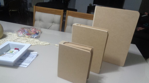 Livros Caixa Cru em Mdf-a Partir de 35,00.-preço Unitário
