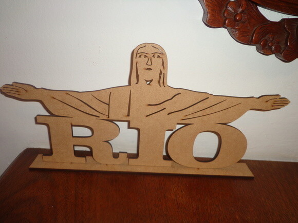 Palavra Rio em mdf
