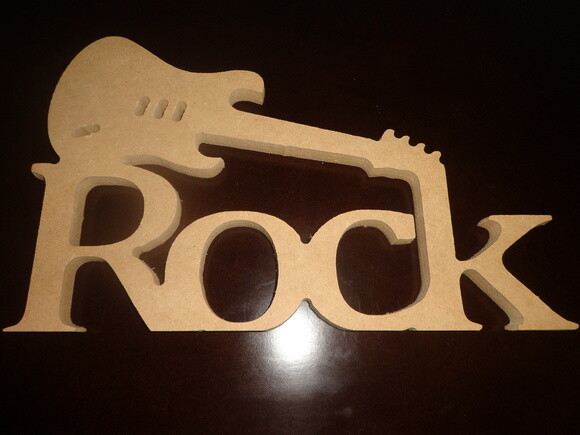 Palavra Rock em Mdf-