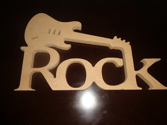 Palavra Rock em Mdf-