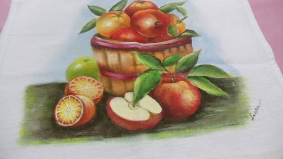 Pano de Prato Cesto de Frutos
