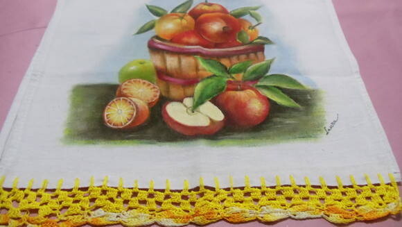 Pano de Prato Cesto de Frutos