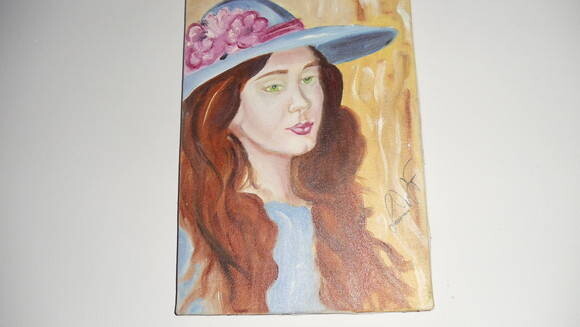 Pintura a Oleo Dama de Chapéu
