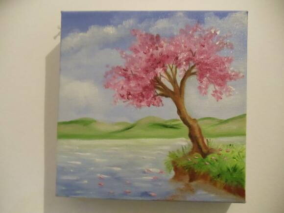 Pintura a Oleo Ipê Rosa