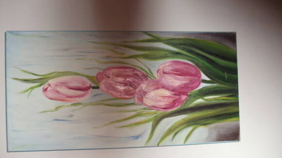 Pintura a Olleo Tulipas Cor de Rosa