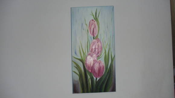 Pintura a Olleo Tulipas Cor de Rosa