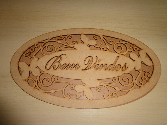 Placa a Laser Bem Vindos