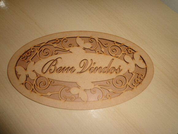 Placa a Laser Bem Vindos