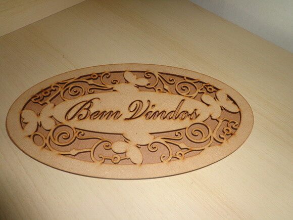 Placa a Laser Bem Vindos