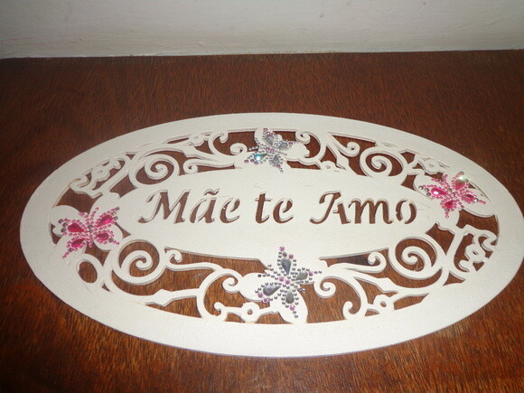 Placa a Laser Mãe Te Amo