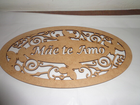 Placa a Laser Mãe Te Amo