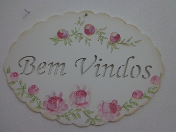 Placa Bem Vindos com Rosas-promoção