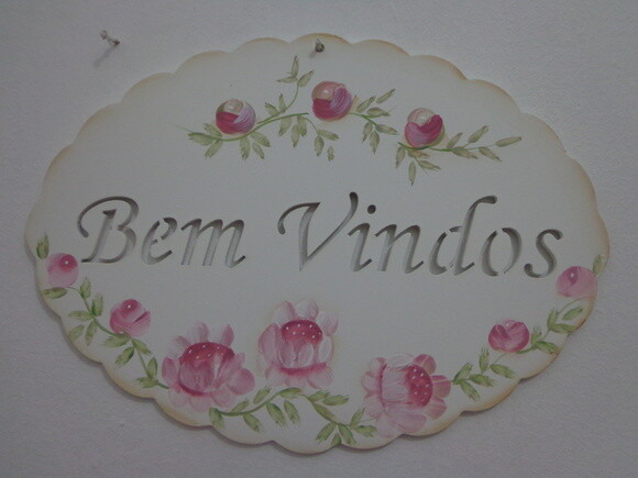 Placa Bem Vindos com Rosas-promoção