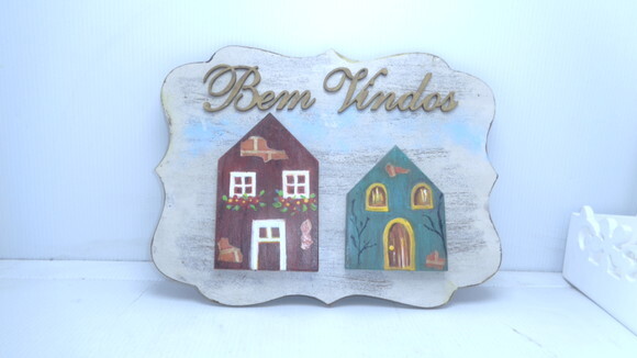 Placa Casinhas- Bem Vindos