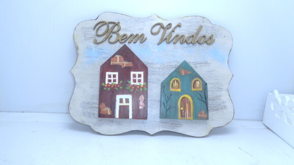 Placa Casinhas- Bem Vindos
