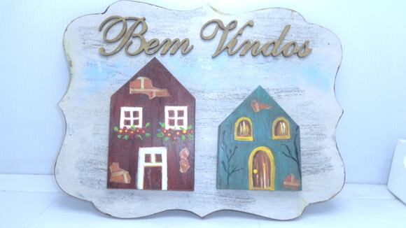 Placa Casinhas- Bem Vindos
