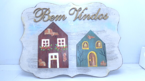 Placa Casinhas- Bem Vindos
