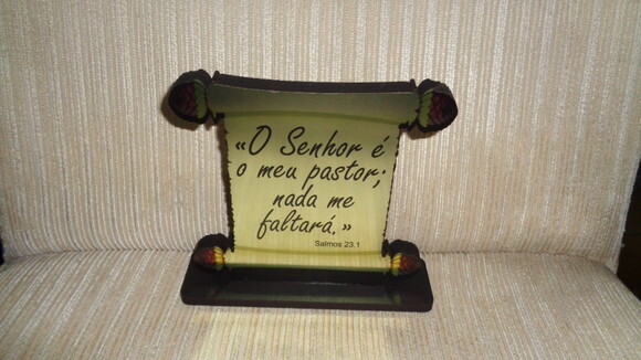 Placa Espelhada ..o Senhor É Meu Pastor.......