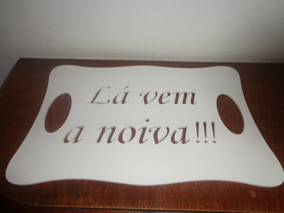 Placa Lá Vem a Noiva--2