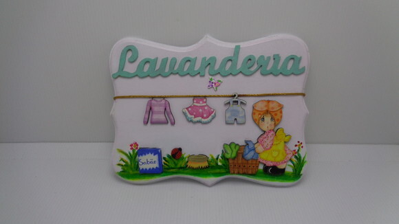 Placa Lavanderia Chic