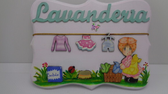 Placa Lavanderia Chic