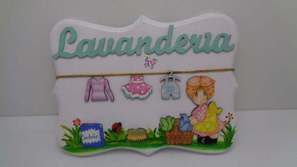 Placa Lavanderia Chic