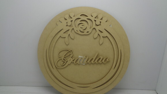 Placa Redonda a Laser Gratidão