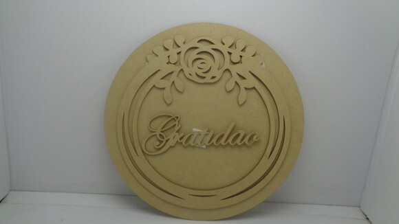 Placa Redonda a Laser Gratidão