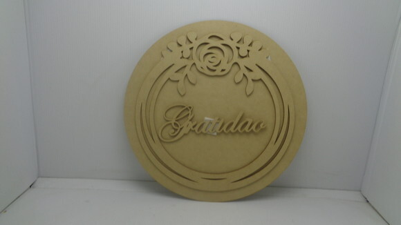 Placa Redonda a Laser Gratidão