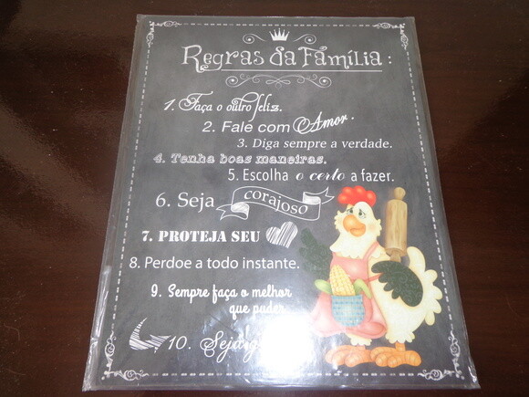 Placas Decorativas Regras da Familia
